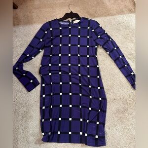 Plaid Purple and Black Michael Kors Women's Dress
